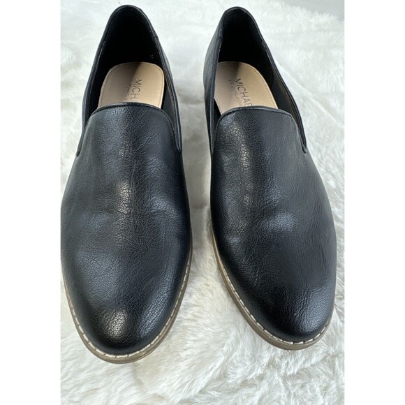 Michael Michael Shannon Womens 10 Sherrill Slip On Loafers Flats 103650 Black - Picture 2 of 8